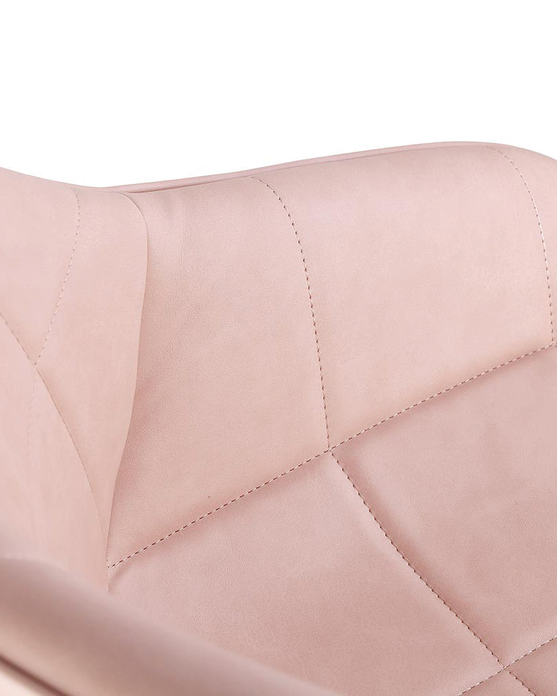 Rosie Blush - Ljusrosa frisörstol - Krom rund fot